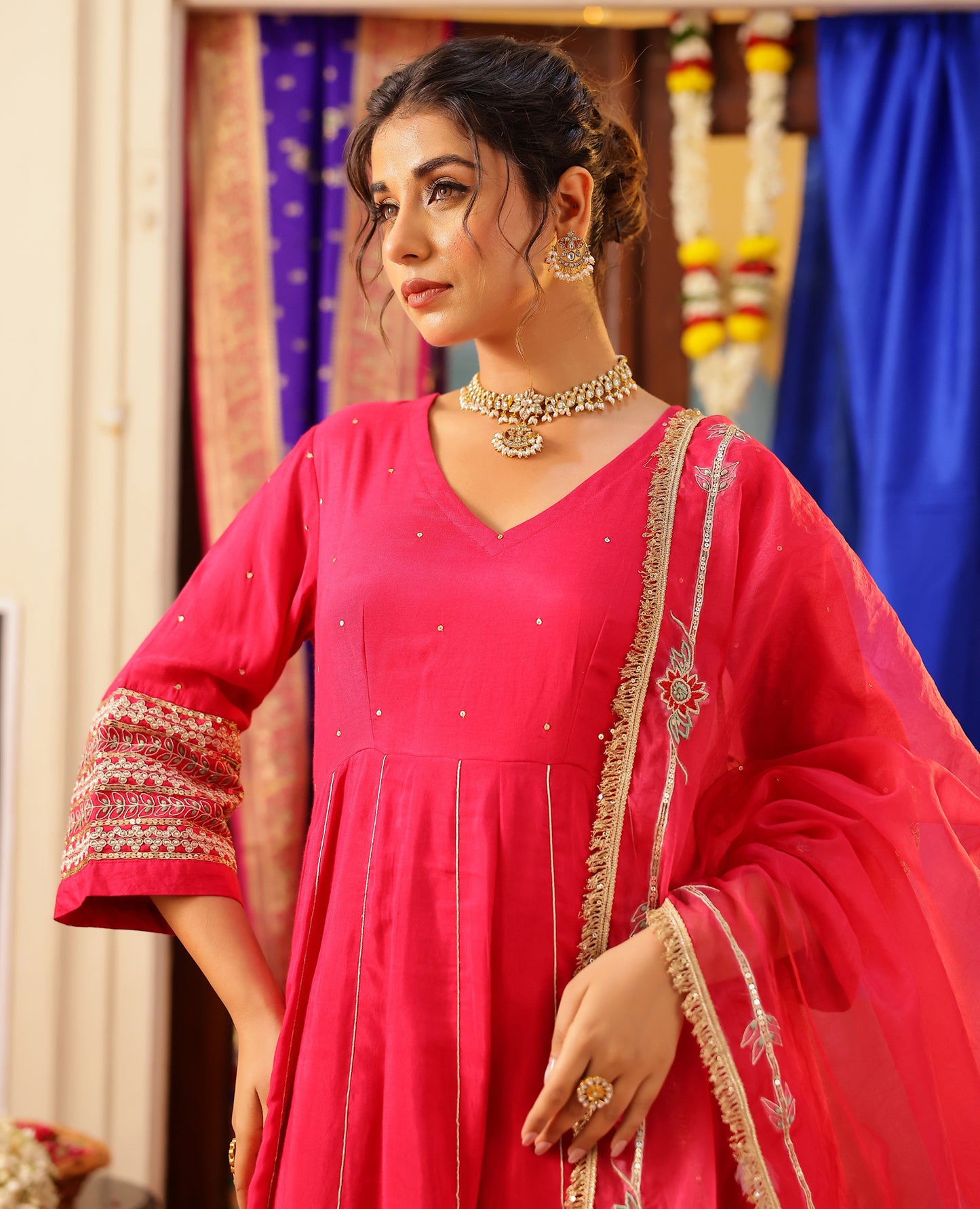 Riya Pink Muslin Suit Set