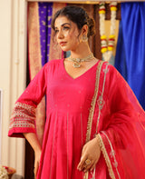 Riya Pink Muslin Suit Set