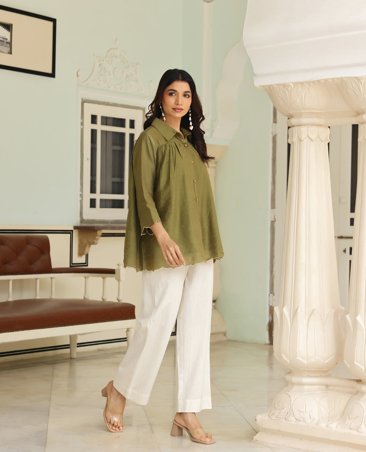 Amoli Green Chanderi Coord Set