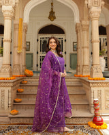 Iris Purple Cotton Suit Set