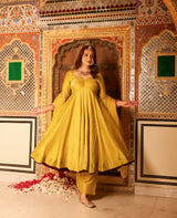 Khaas Neon Green Chanderi Aangi Suit Set
