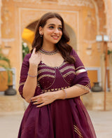Chandni Purple Chanderi Suit Set