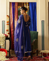 Swarna Blue Chanderi Suit Set