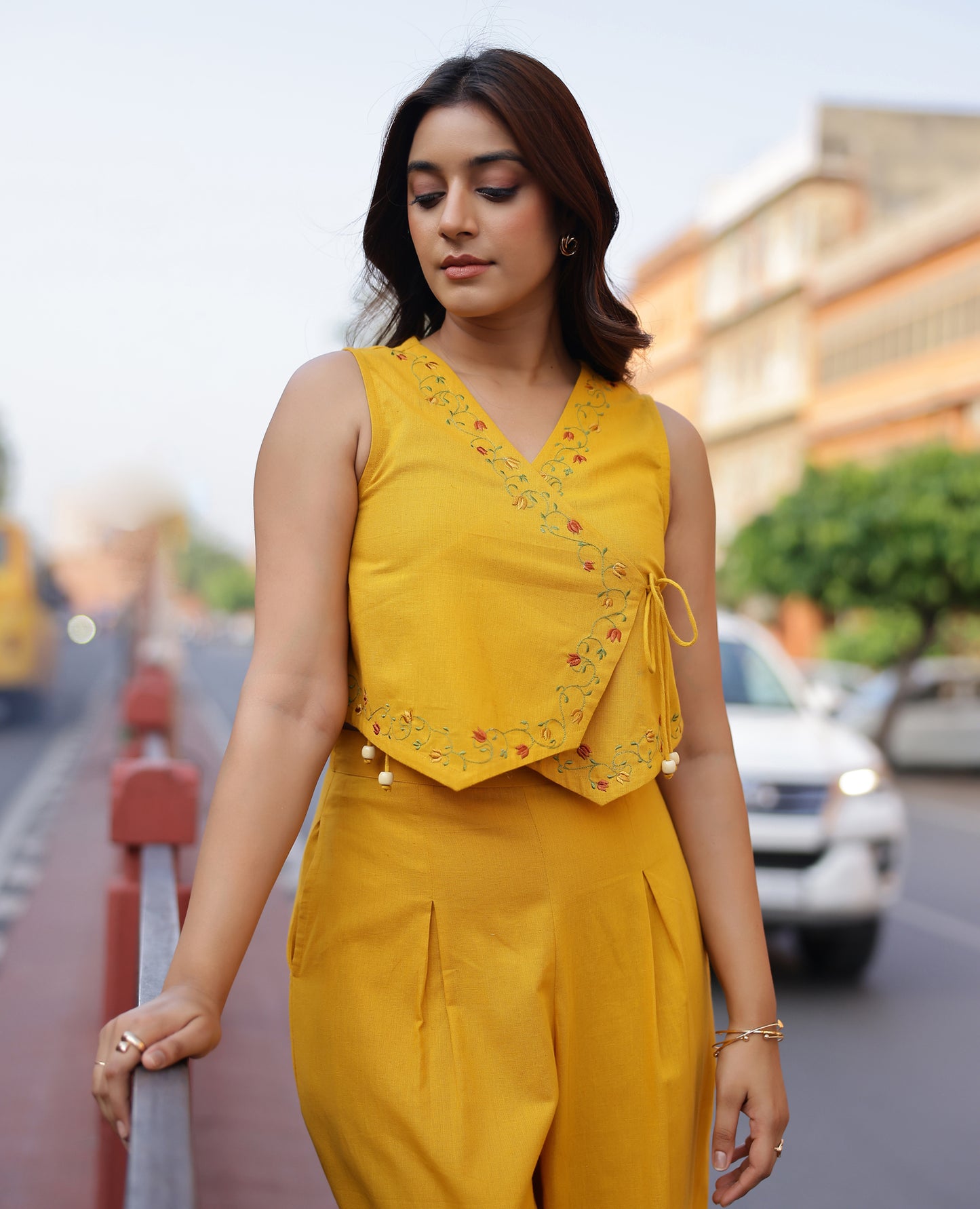 Kesar Yellow Flex Coord Set