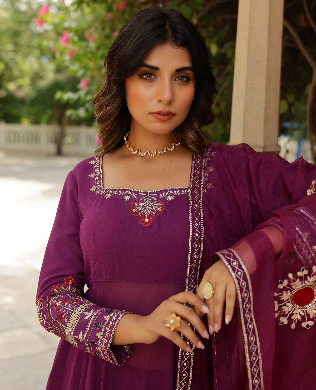 Prabha Purple Georgette Suit Set