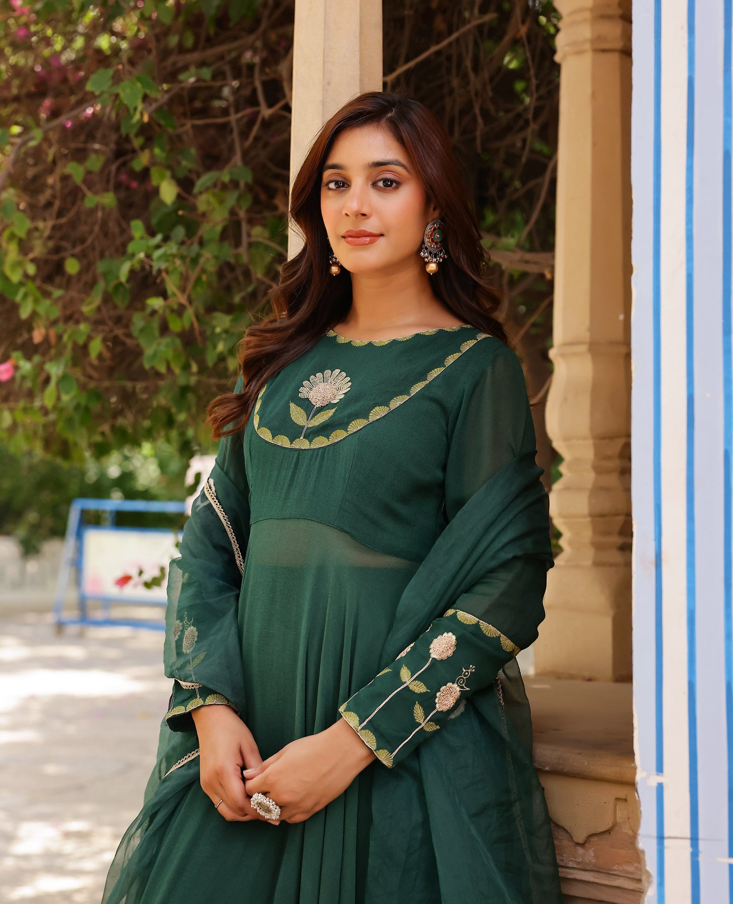 Ambar Dark Green Georgette Suit Set