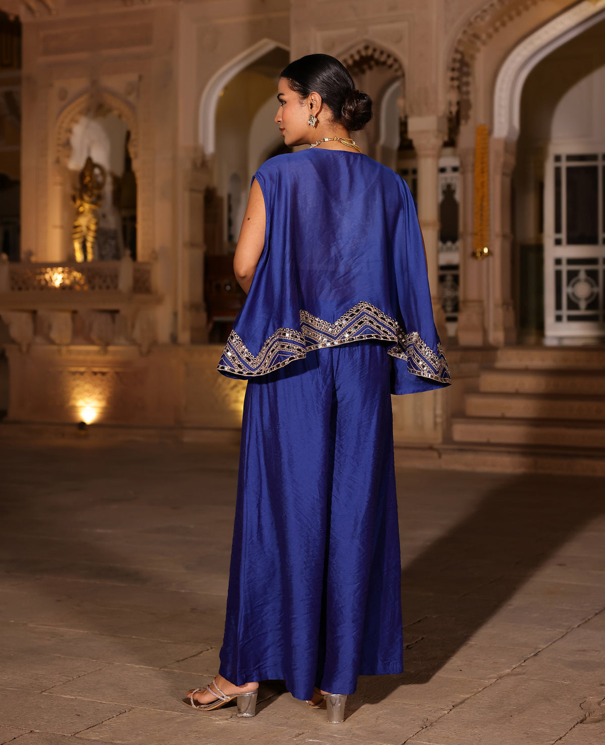 Sheesha Blue Chanderi Coord Set