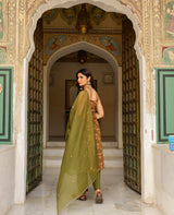 Harini Green Printed Cotton Suit Set