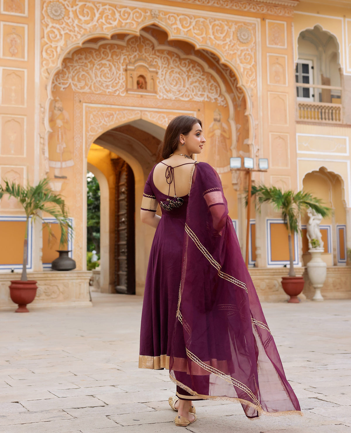 Chandni Purple Chanderi Suit Set