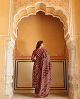 Anaya Purple Printed Cotton Suit Set