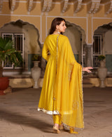 Kanak Yellow Cotton Suit Set