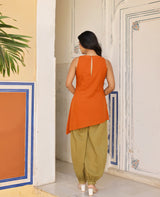 Chand Orange Cotton Coord Set