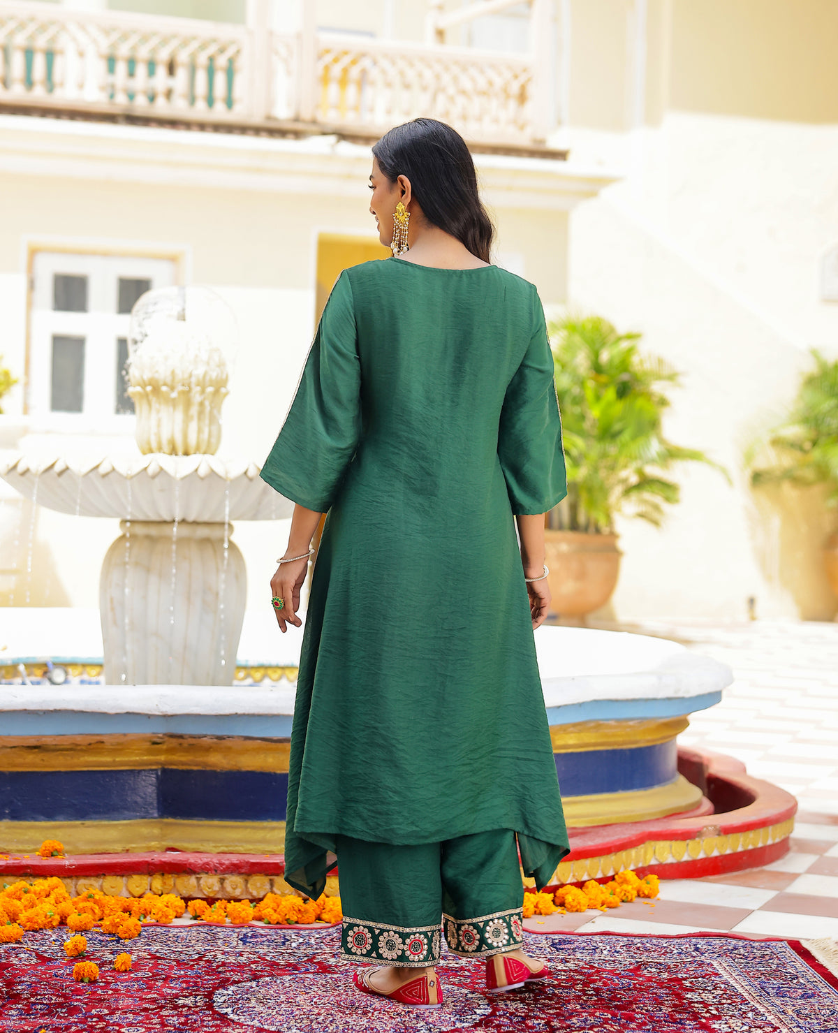 Saaj Green Chanderi Kurta Set