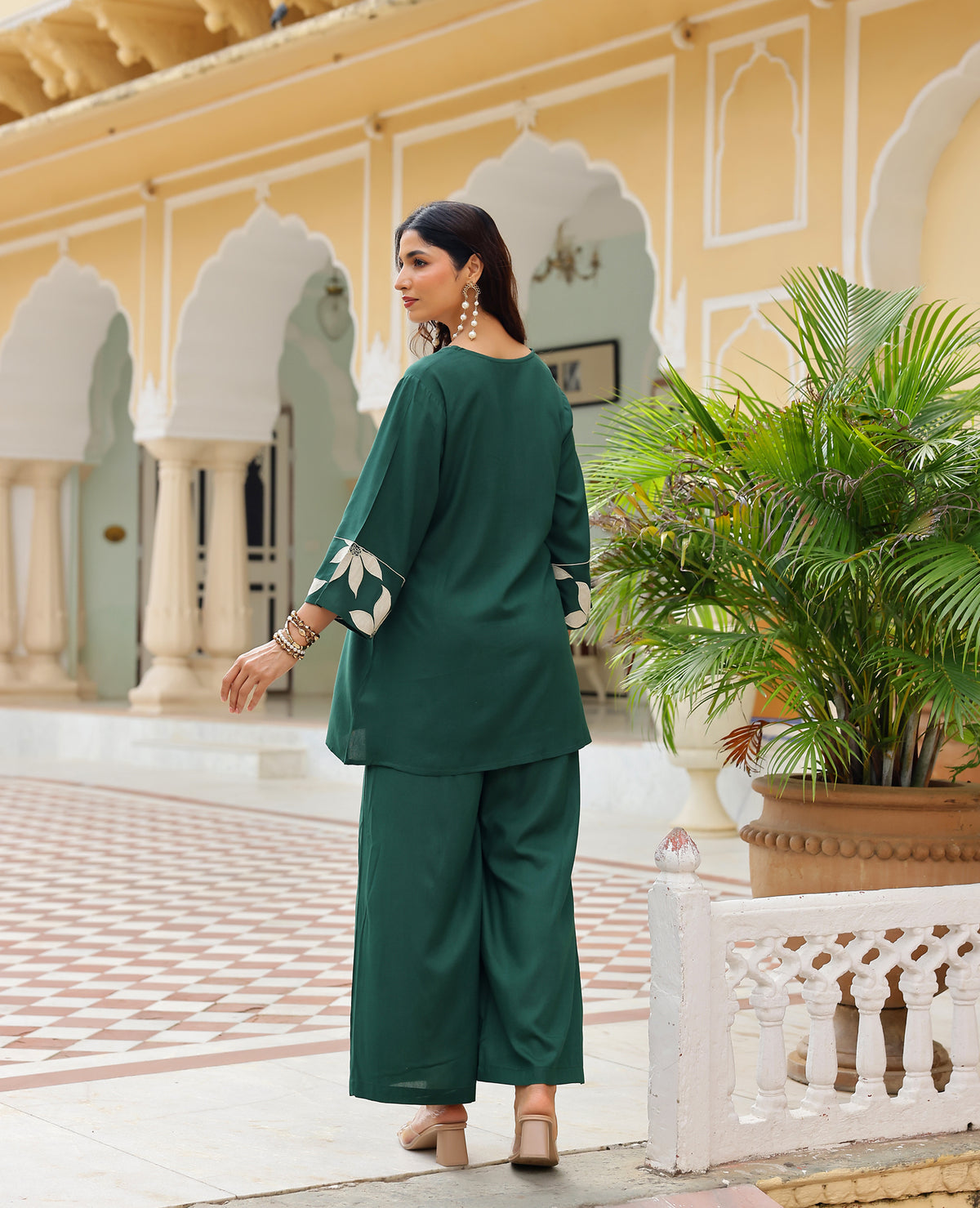 Sia Green Rayon Coord Set