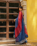 Aaria Blue Chanderi Suit Set