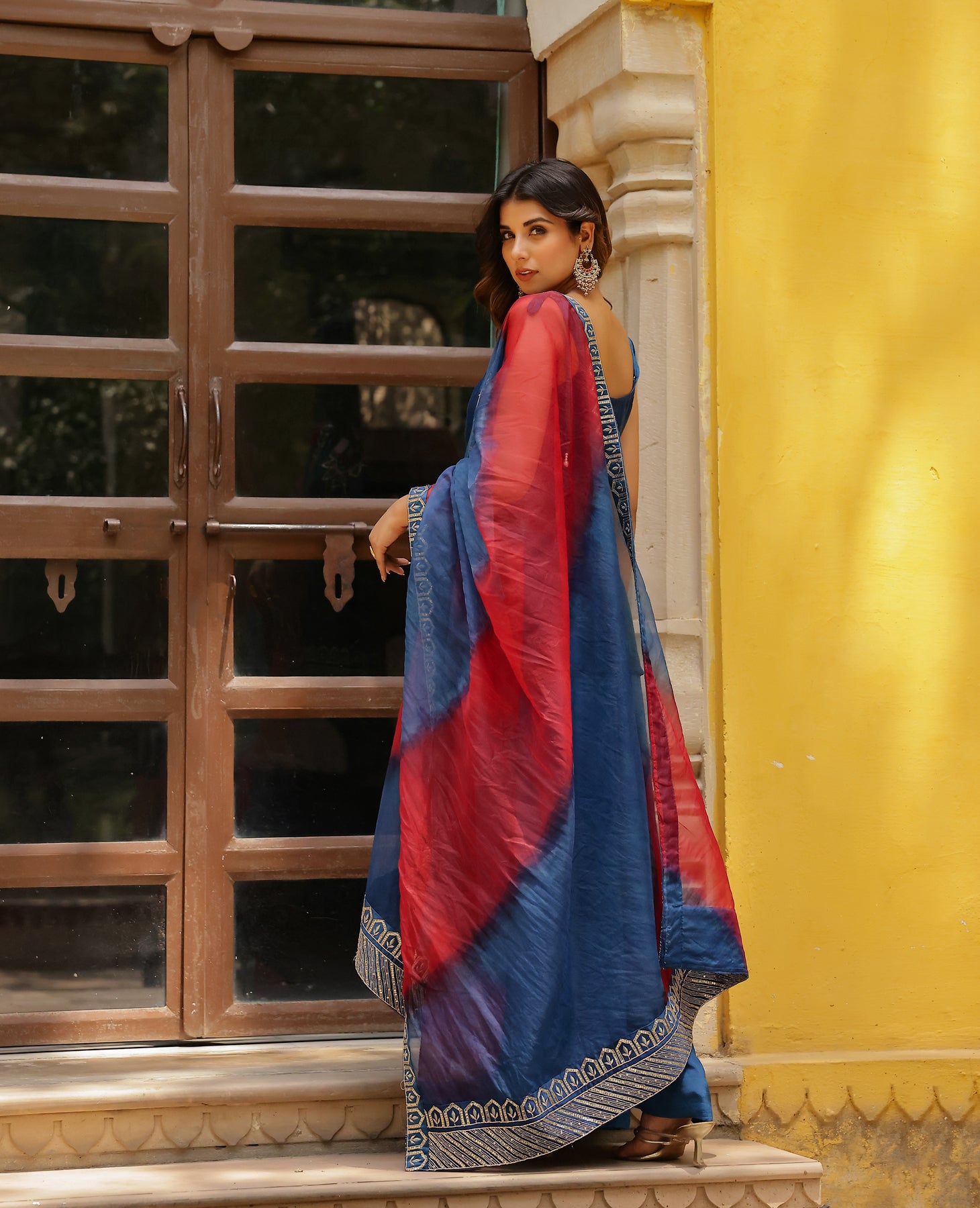 Aaria Blue Chanderi Suit Set