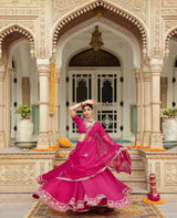 Mallika Pink Chanderi Lehenga Set