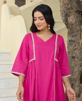 Sitara Pink Cotton Kurta Set