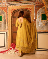 Khaas Neon Green Chanderi Aangi Suit Set