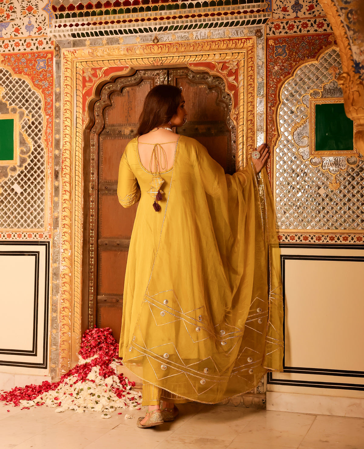 Khaas Neon Green Chanderi Aangi Suit Set