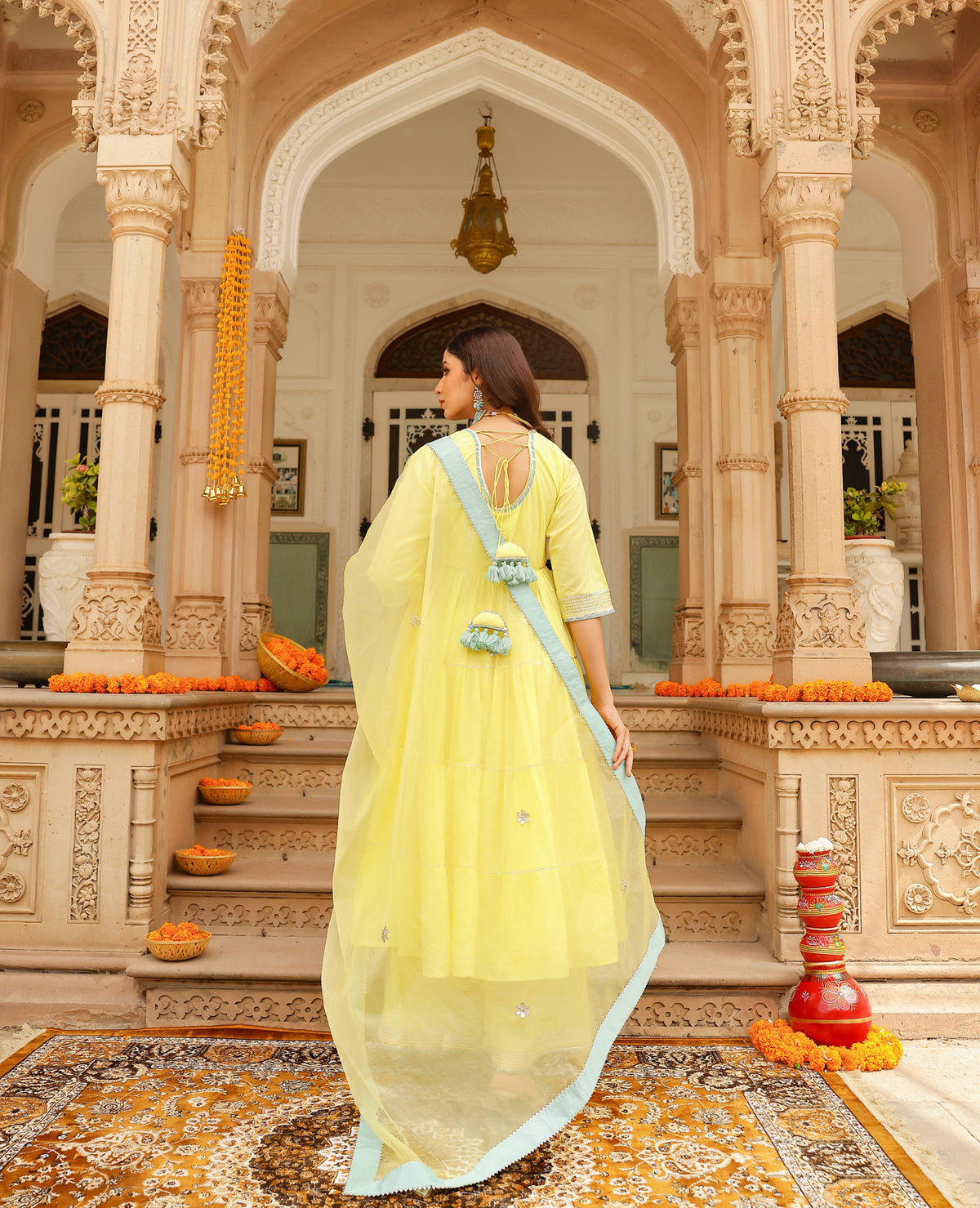 Butter Yellow Cotton Suit Set