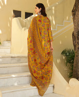 Abha Mustard Printed Cotton Suit Set