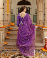Iris Purple Cotton Suit Set