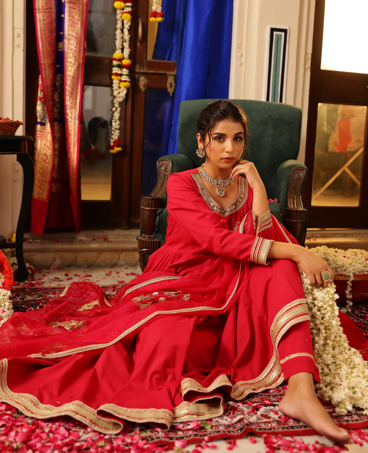 Dastoor Pink Cotton Suit Set