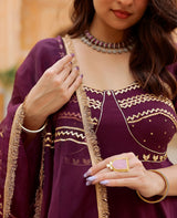 Chandni Purple Chanderi Suit Set