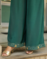 Jaalini Green Crepe Kurta Set