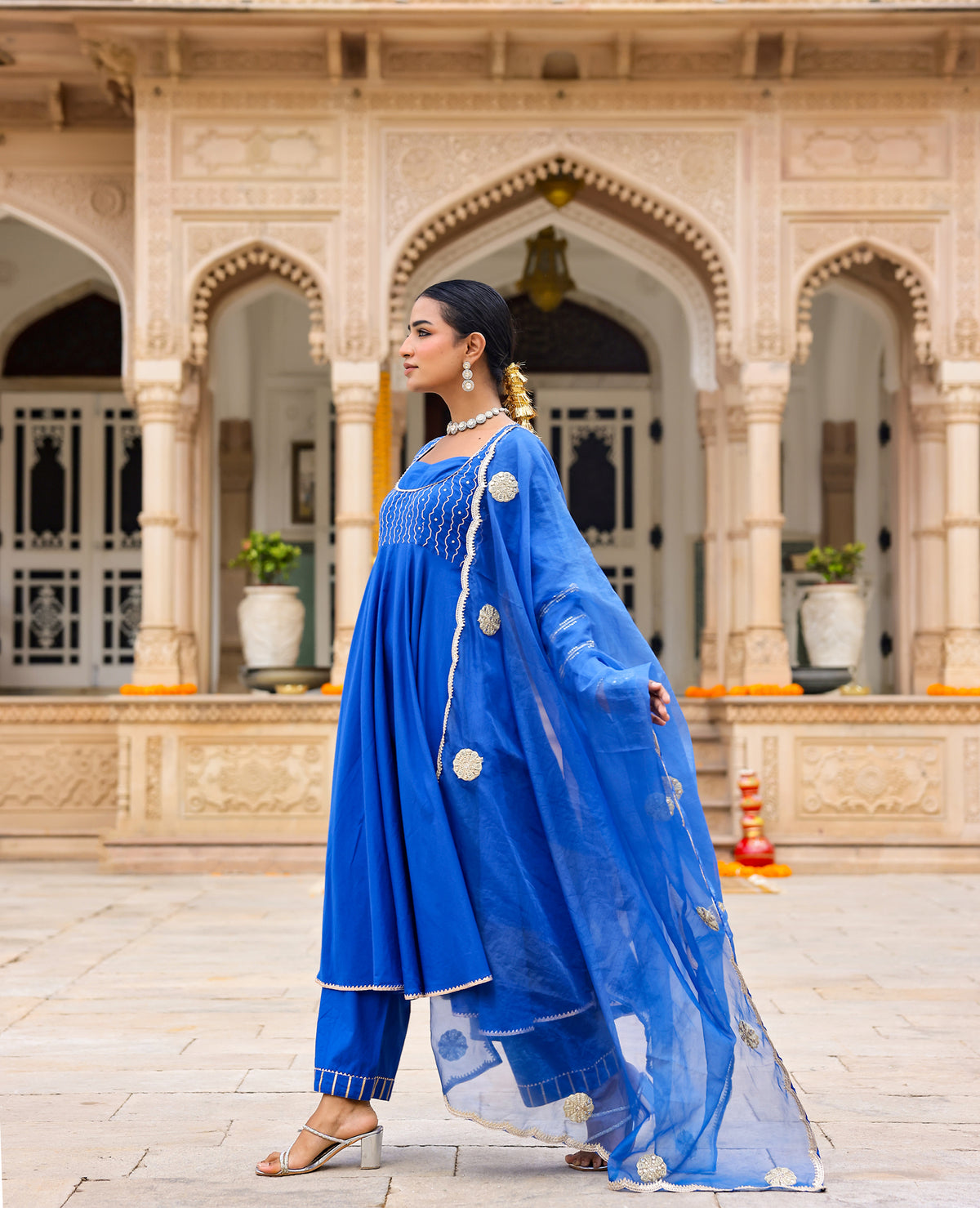 Mehar Blue Cotton Suit Set
