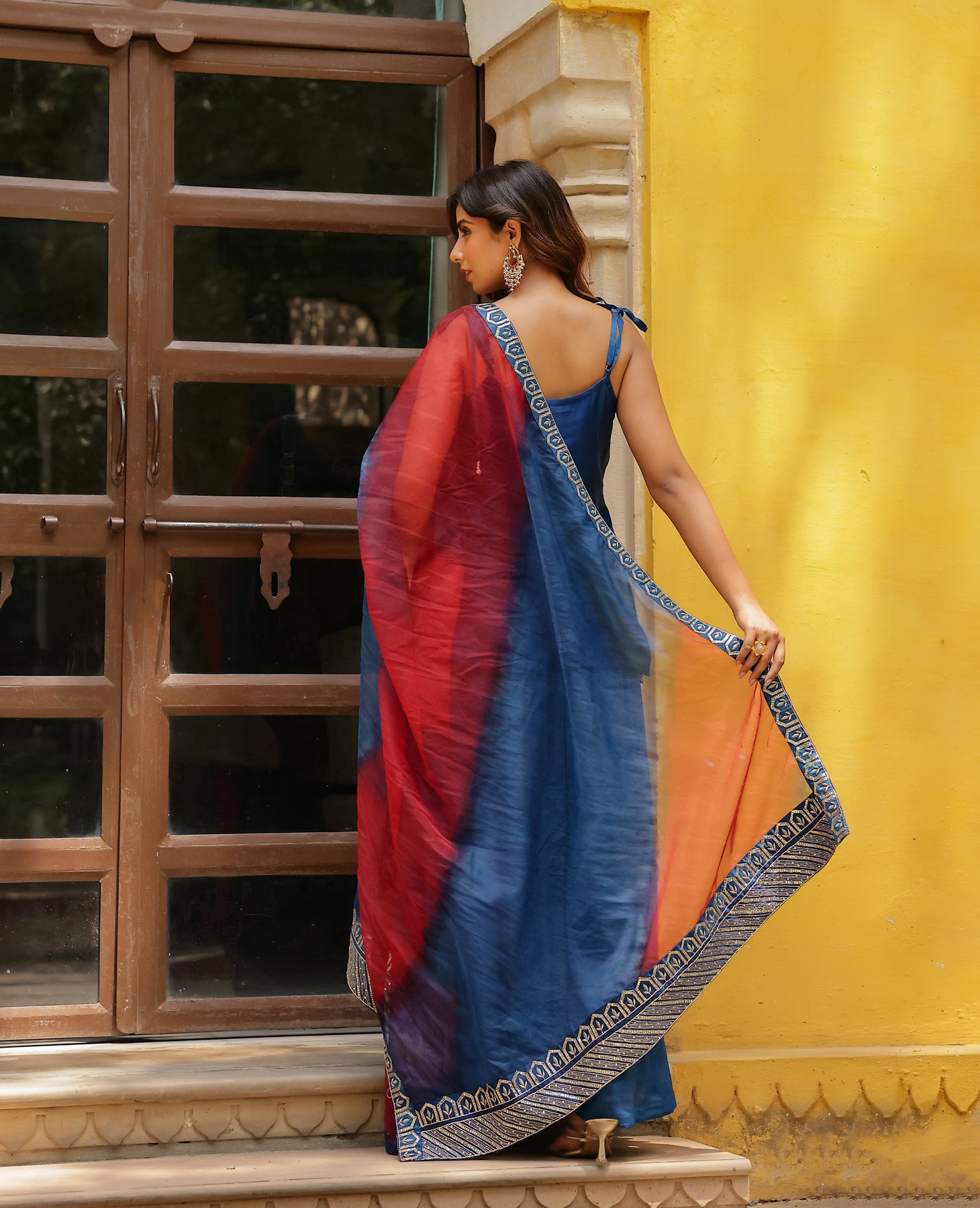 Aaria Blue Chanderi Suit Set