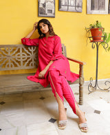 Aanchal Pink Chanderi Kurta Set
