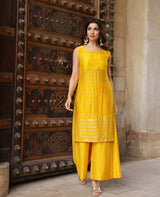 Raya Yellow Jacquard Coord Set