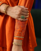 Avni Rust Orange Chanderi Suit Set