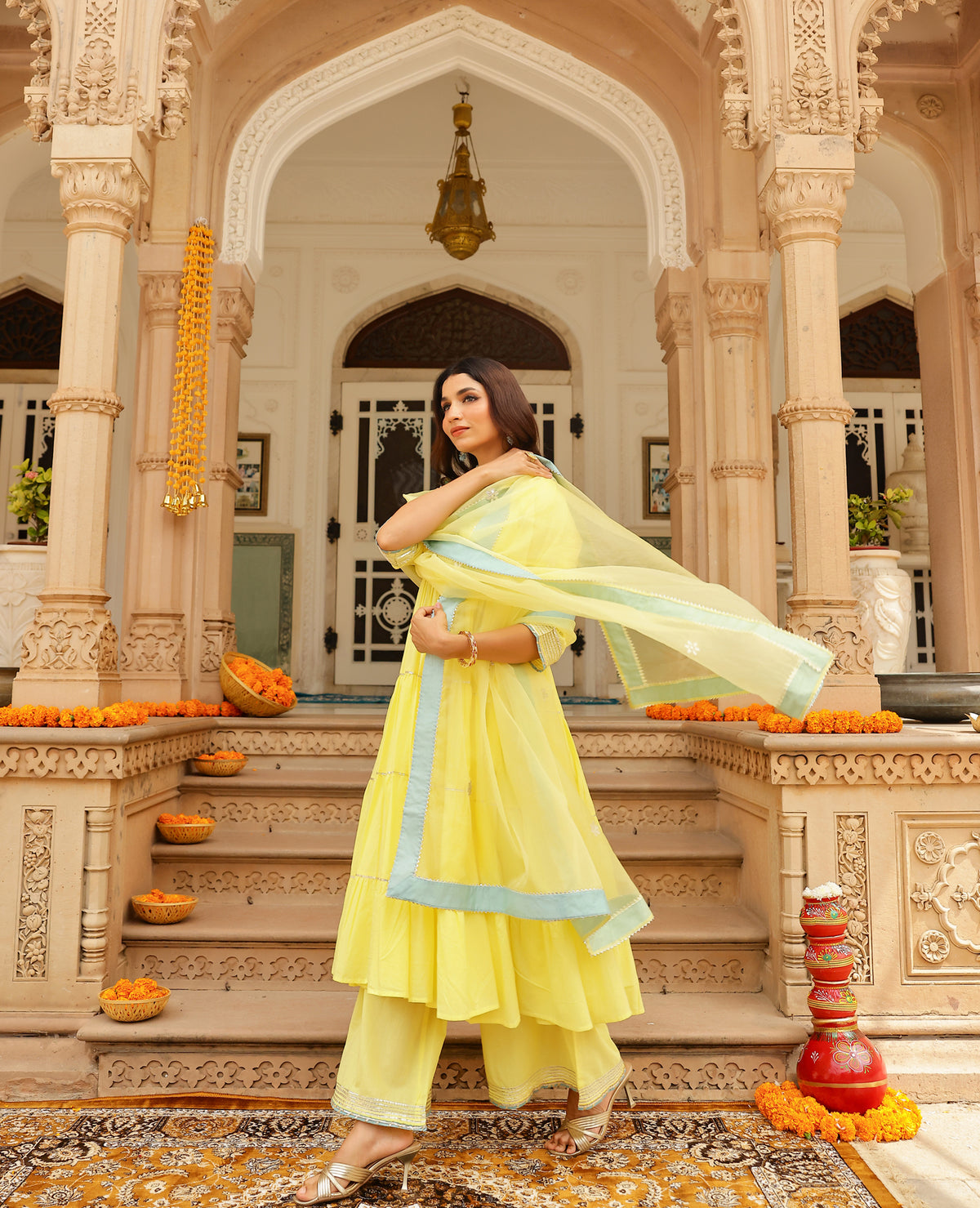 Butter Yellow Cotton Suit Set