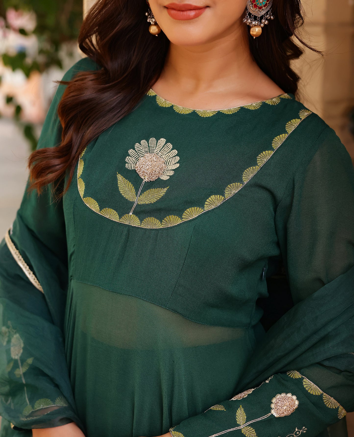 Ambar Dark Green Georgette Suit Set