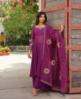 Prabha Purple Georgette Suit Set