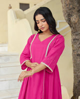 Sitara Pink Cotton Kurta Set