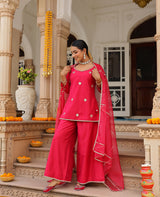 Kiran Pink Chanderi Suit Set