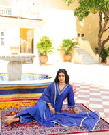 Noor Blue Chanderi Suit Set