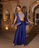 Sheesha Blue Chanderi Coord Set