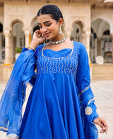 Mehar Blue Cotton Suit Set