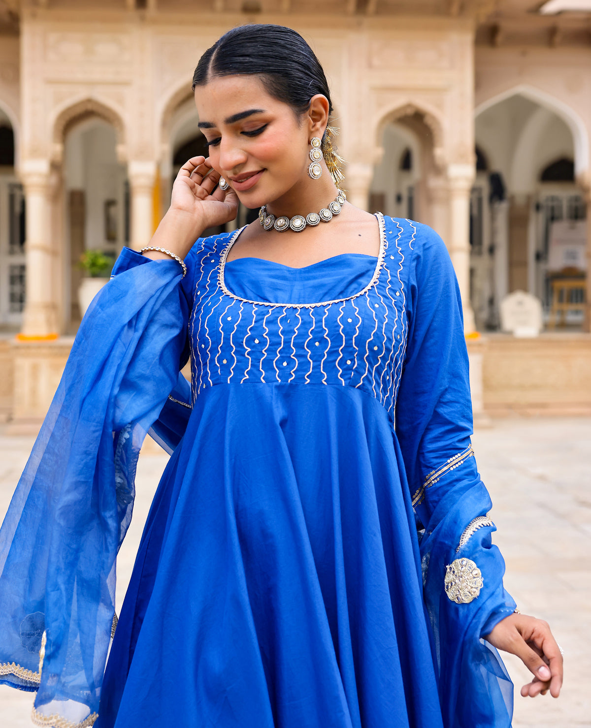 Mehar Blue Cotton Suit Set