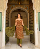 Harini Green Printed Cotton Suit Set
