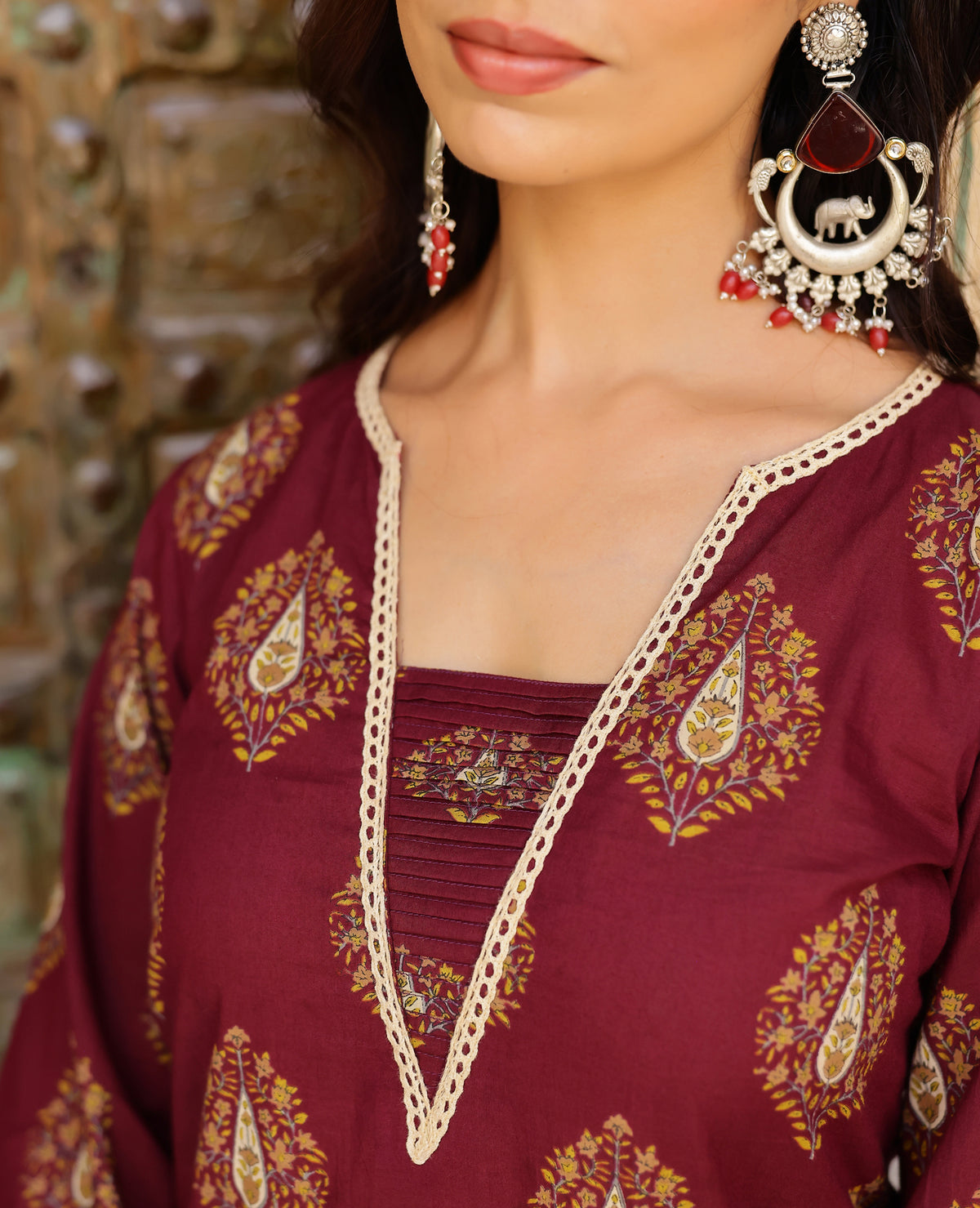 Kaira Purple Printed Cotton Kurta Set