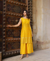 Raya Yellow Jacquard Coord Set