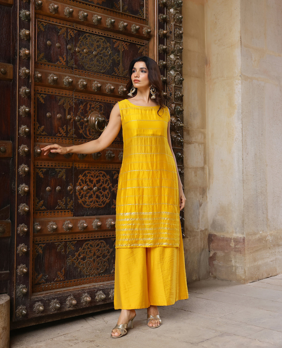 Raya Yellow Jacquard Coord Set