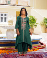Saaj Green Chanderi Kurta Set