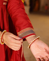 Gul Maroon Chanderi Suit Set